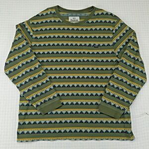 Dravis Long Sleeve Tee Men's XL Aztec Geometric Pattern Retro Stripes T-Shirt